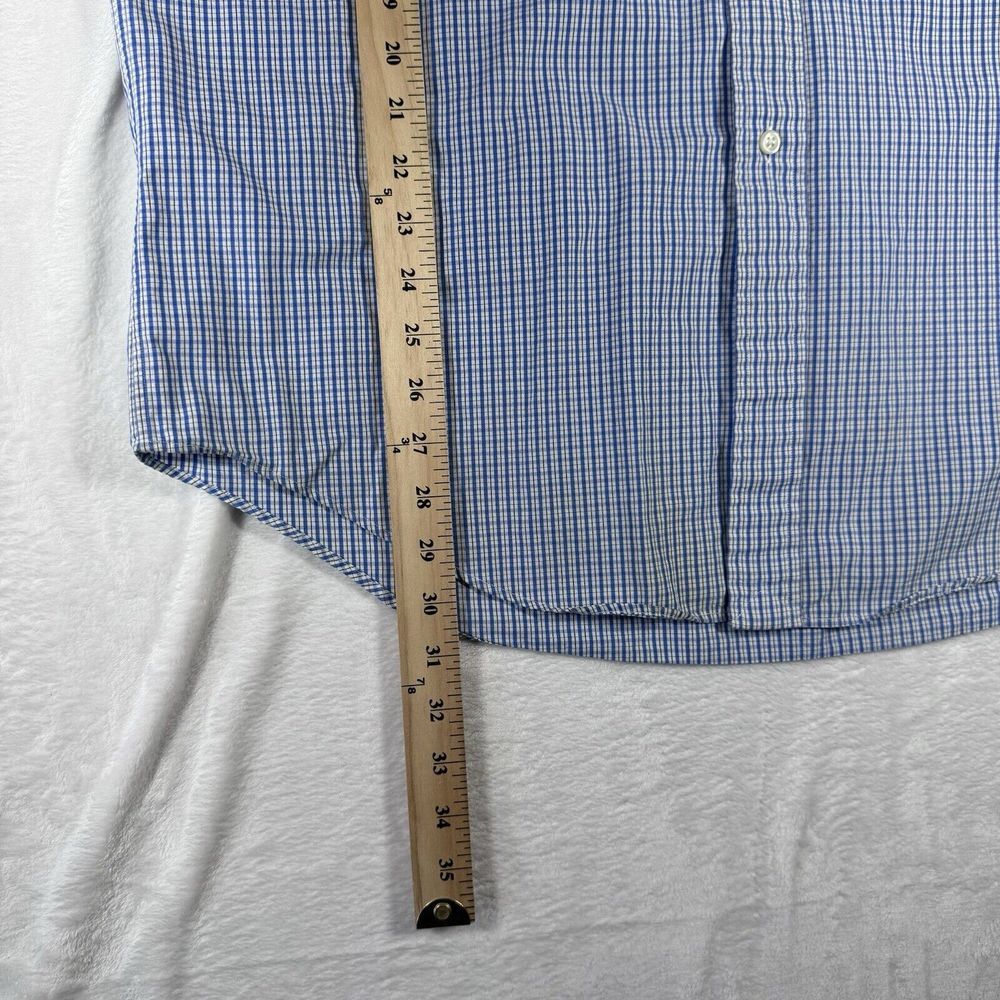 Ralph Lauren Shirt Mens 16 32/33 Classic Fit Button‎ Blue Gingham Long Sleeve - Picture 7 of 7
